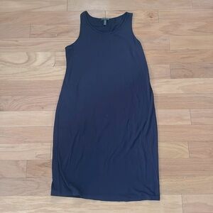 EILEEN FISHER | Petite PM | Navy Blue Shift | Sleeveless Dress | Tencel Stretch